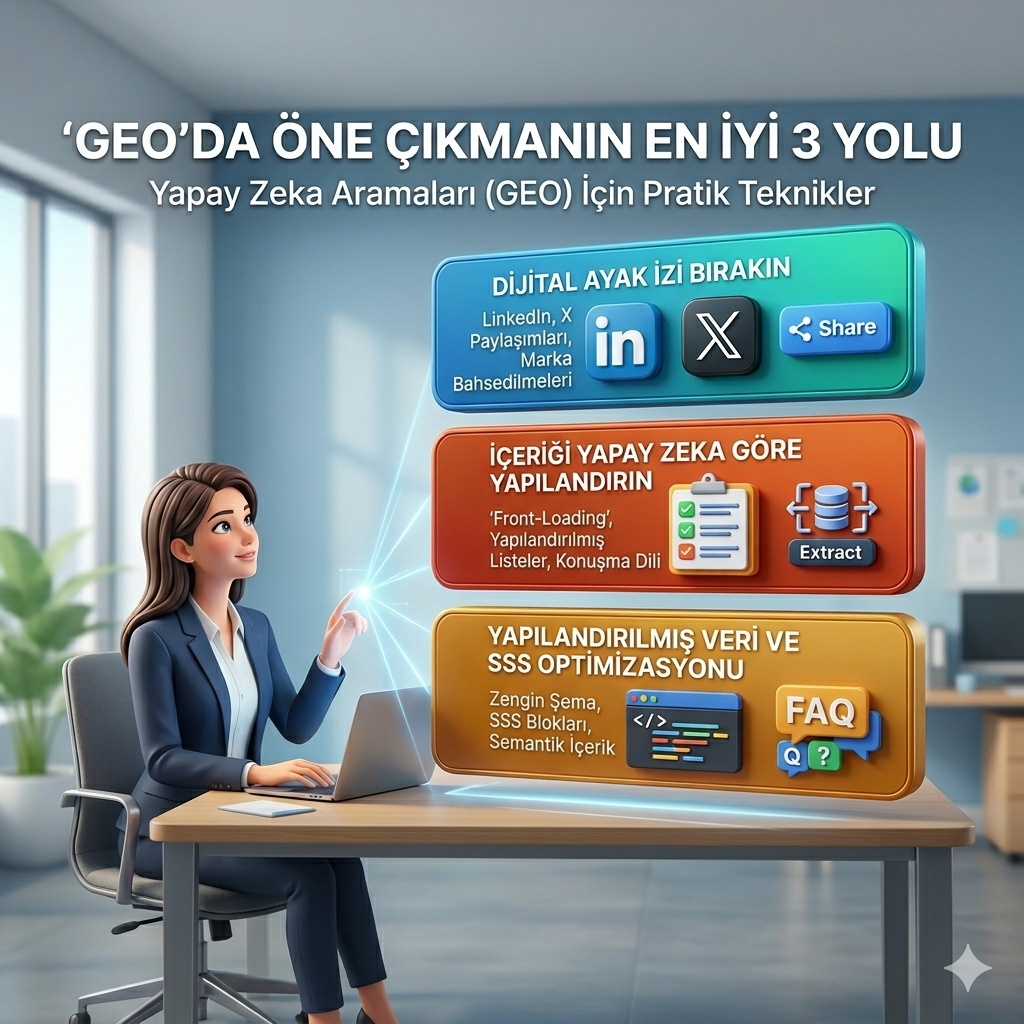 Yapay Zeka Aramalarında (GEO) Öne Çıkmanın En İyi 3 Yolu: llms.txt Efsanesi ve Gerçekler